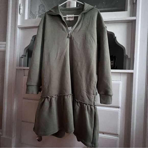 NWT UpWest Sweatshirt Dress with Ruffle - Picture 2 of 8